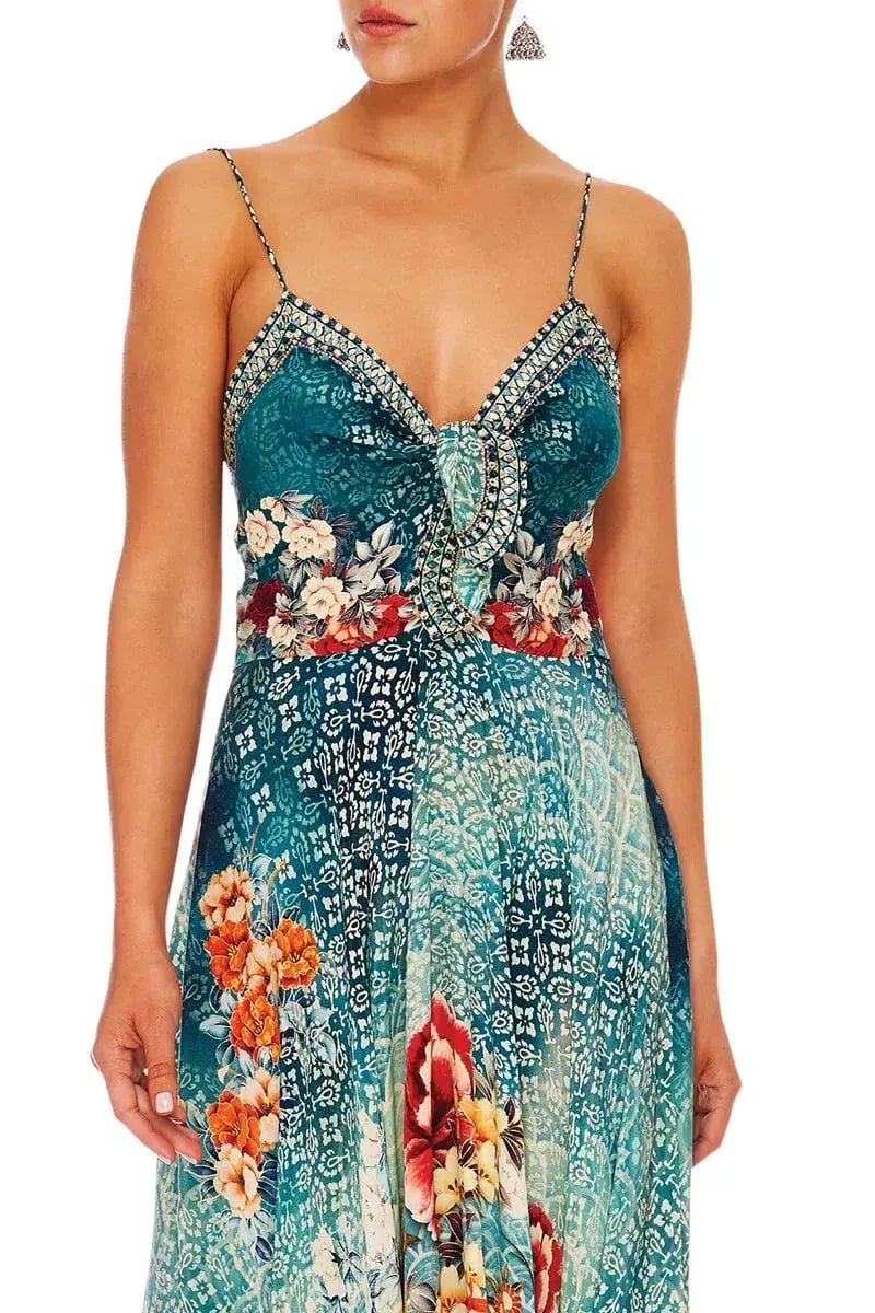 Camilla Long Dress With Tie Front Her Heirloom Print Size S photo 4