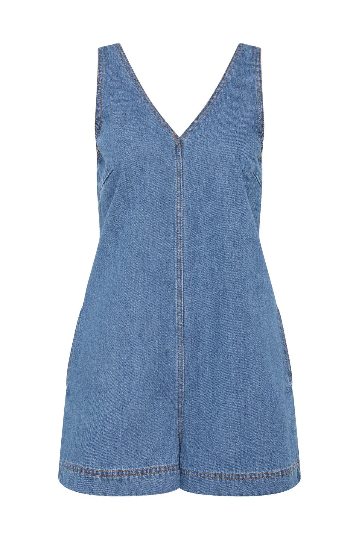 Aje Sunray Denim Playsuit Blue Size 10 photo 13