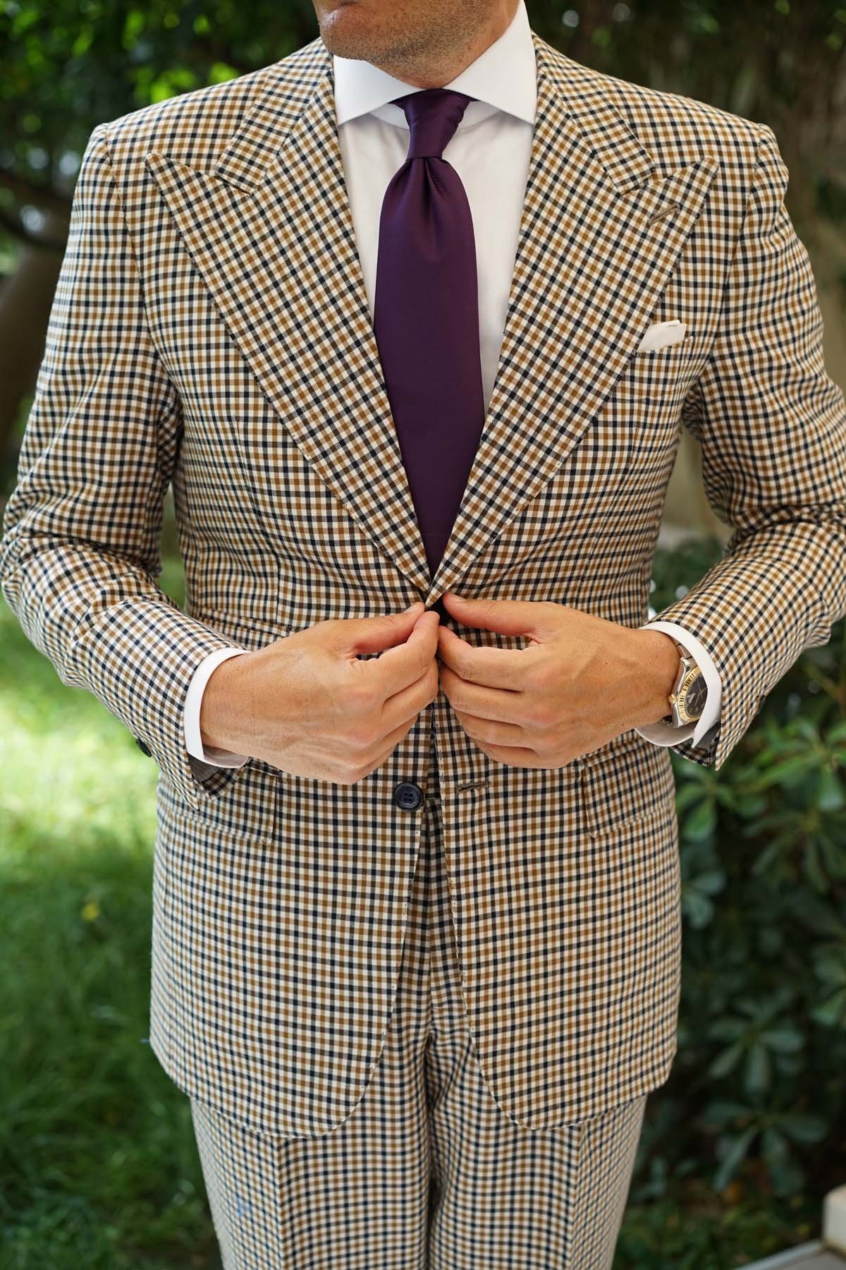 Otaa Plum Purple Weave Necktie photo 5