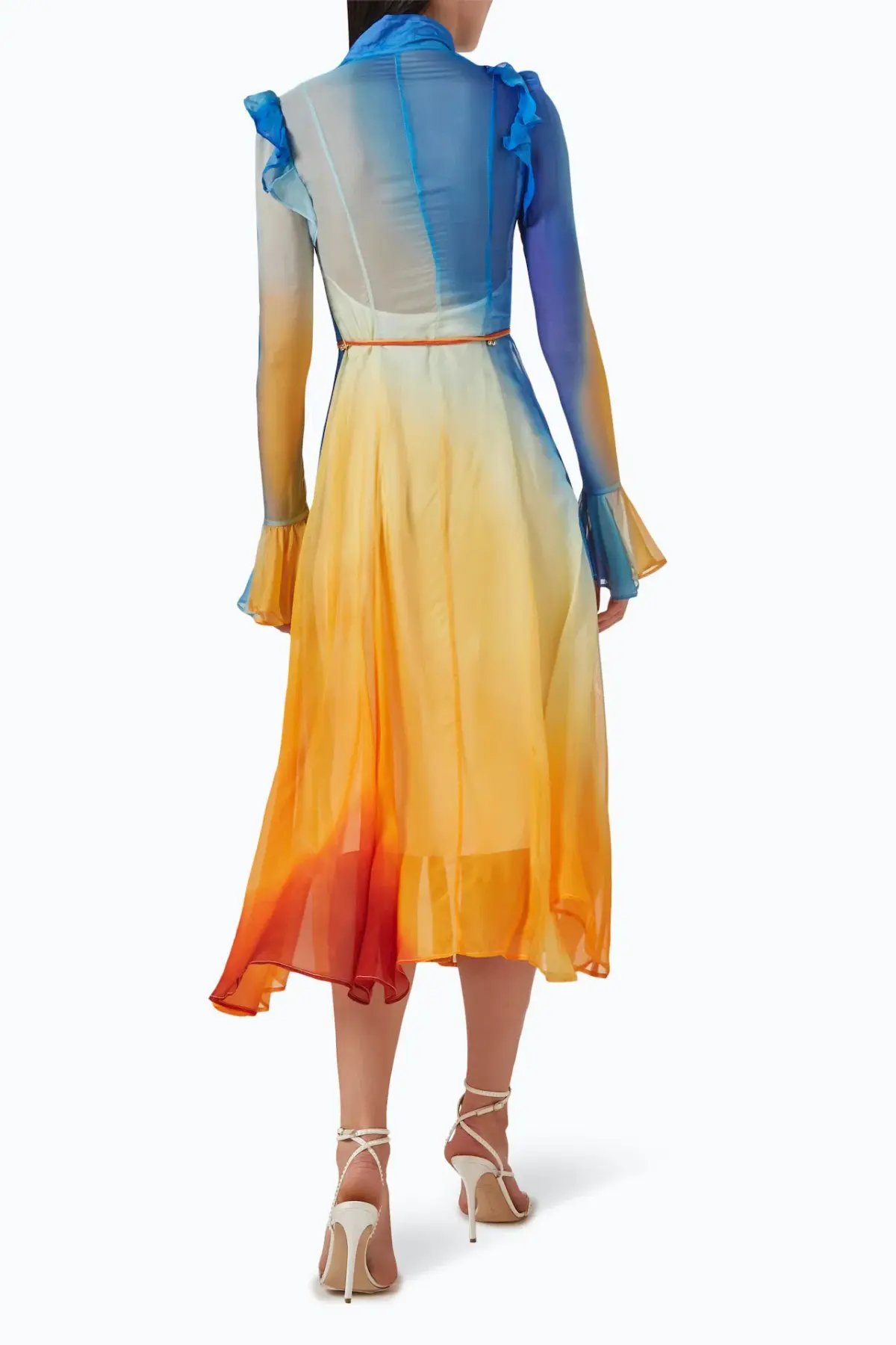 Leo Lin Katrina Butterfly Sleeve Midi Dress Enigma Size 8 photo 2