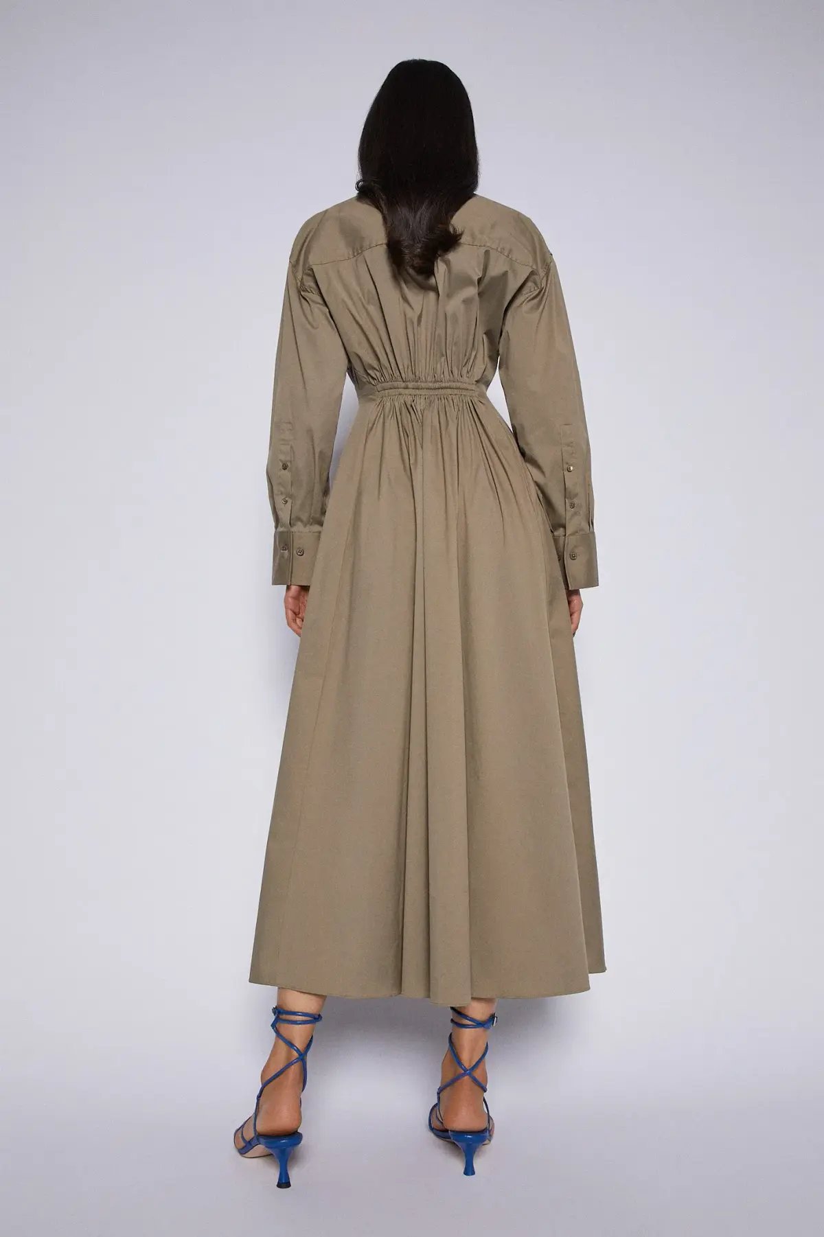Scanlan Theodore Cotton Gathered Dress in Doe Size 6 photo 2