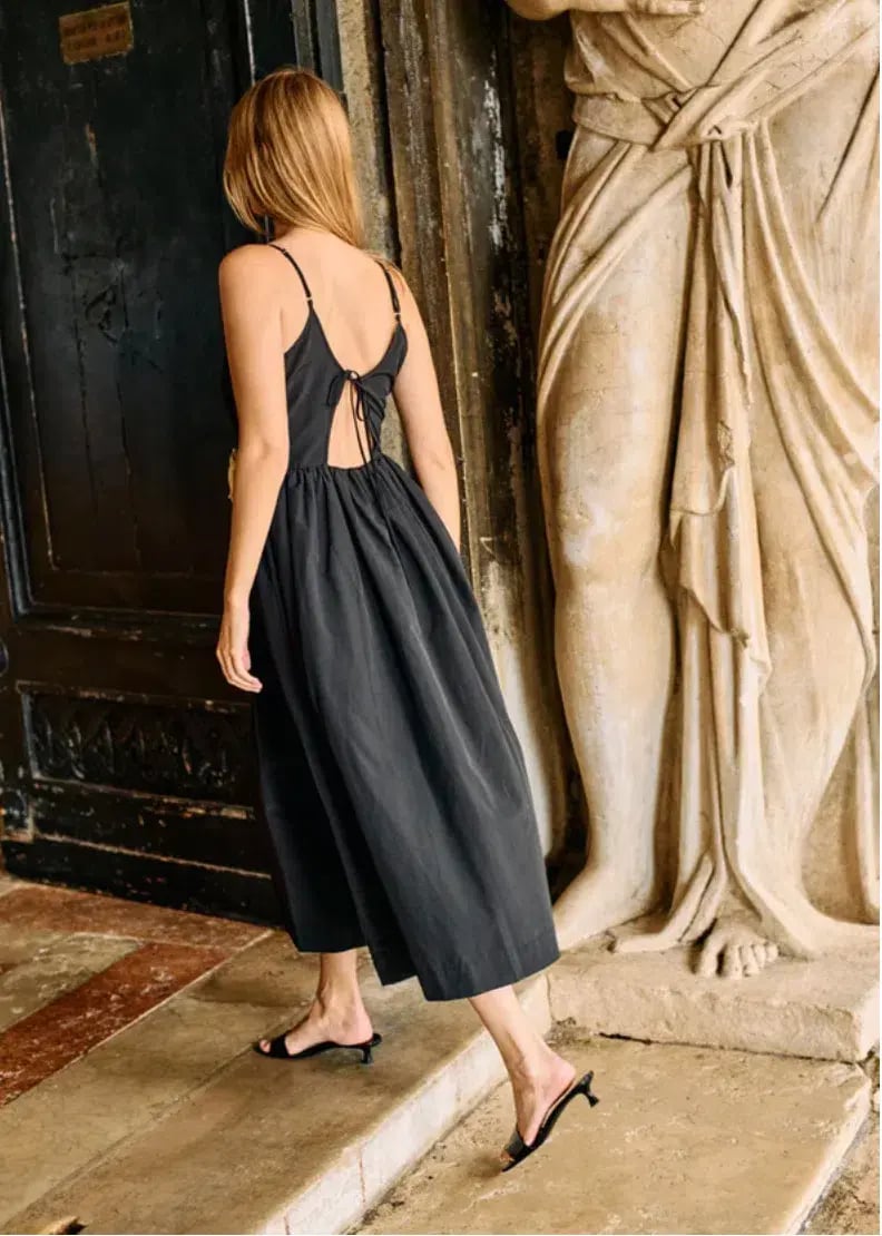 Ciao Lucia Neroni Midi Dress in Black Rosette Size S / AU 8 photo 3