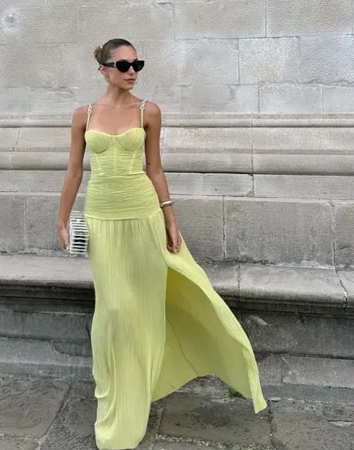Manning Cartell Double Time Pleat Dress In Pistachio Size 8 photo 3