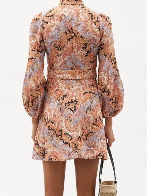 Zimmermann Botanica Chevron Mini Dress Chevron Paisley Size 6 photo 6