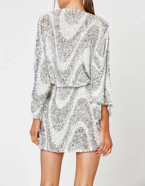 Winona Rhapsody Wrap Dress Sequin Size 12 photo 3