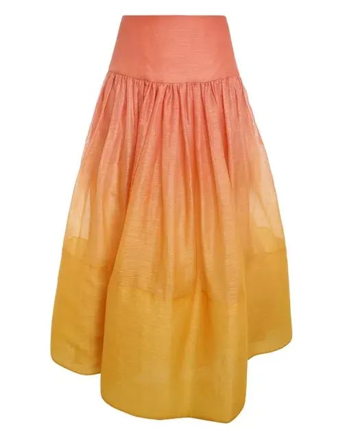 Zimmermann Postcard Ruffle Bodice and Maxi Skirt Set Ombre Sunshine Size 12 photo 3