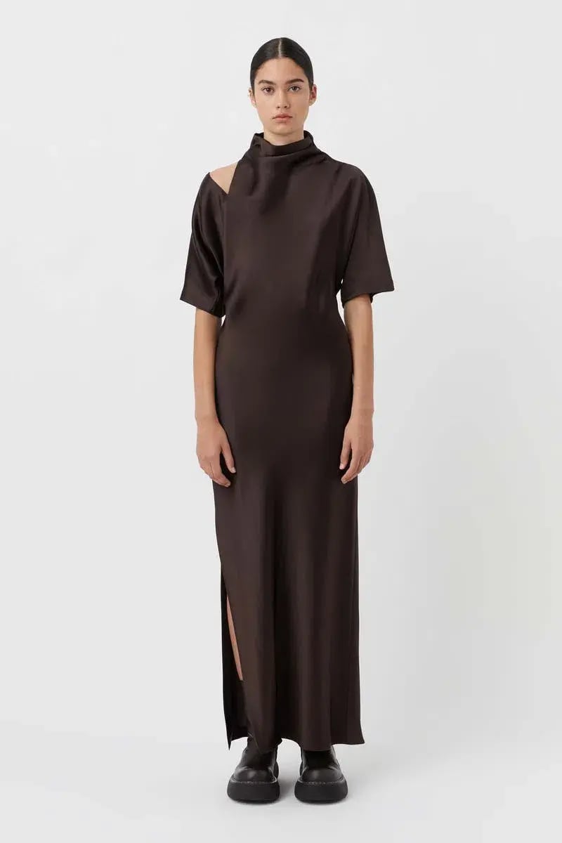 CAMILLA AND MARC Sorrell Maxi Evening Dress in Chocolate Brown Size 8 photo 5