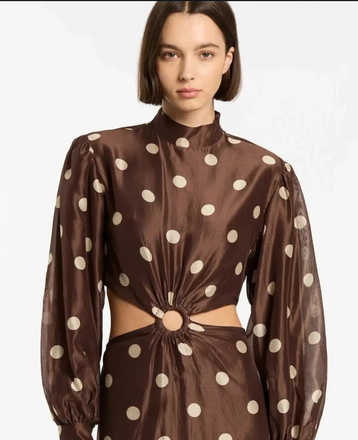 Sir The Label Vivi Long Sleeve Cut Out Brown Size AU 12 photo 3