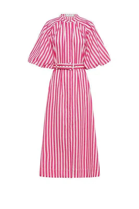 Bohemian Traders Pleated Neck Midi Dress in Pink Size 4XL/ AU 22 photo 3