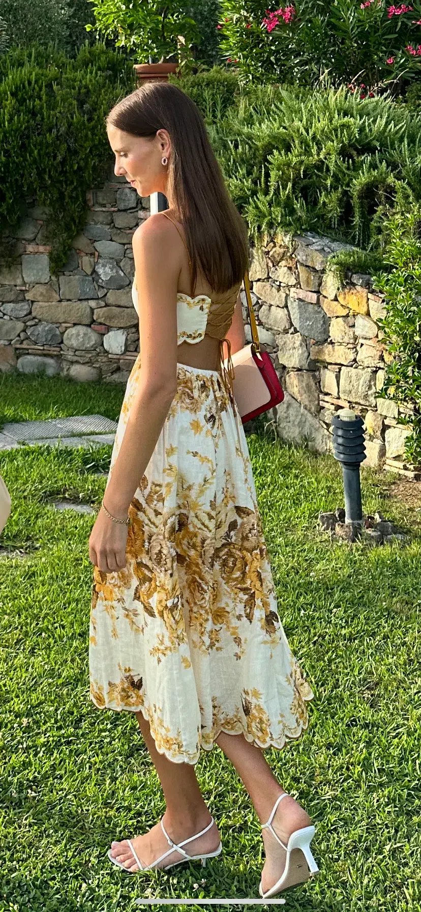 Zimmermann Aliane Scallop Midi Dress in Amber Floral Size 0P / AU 4 - 6 photo 4