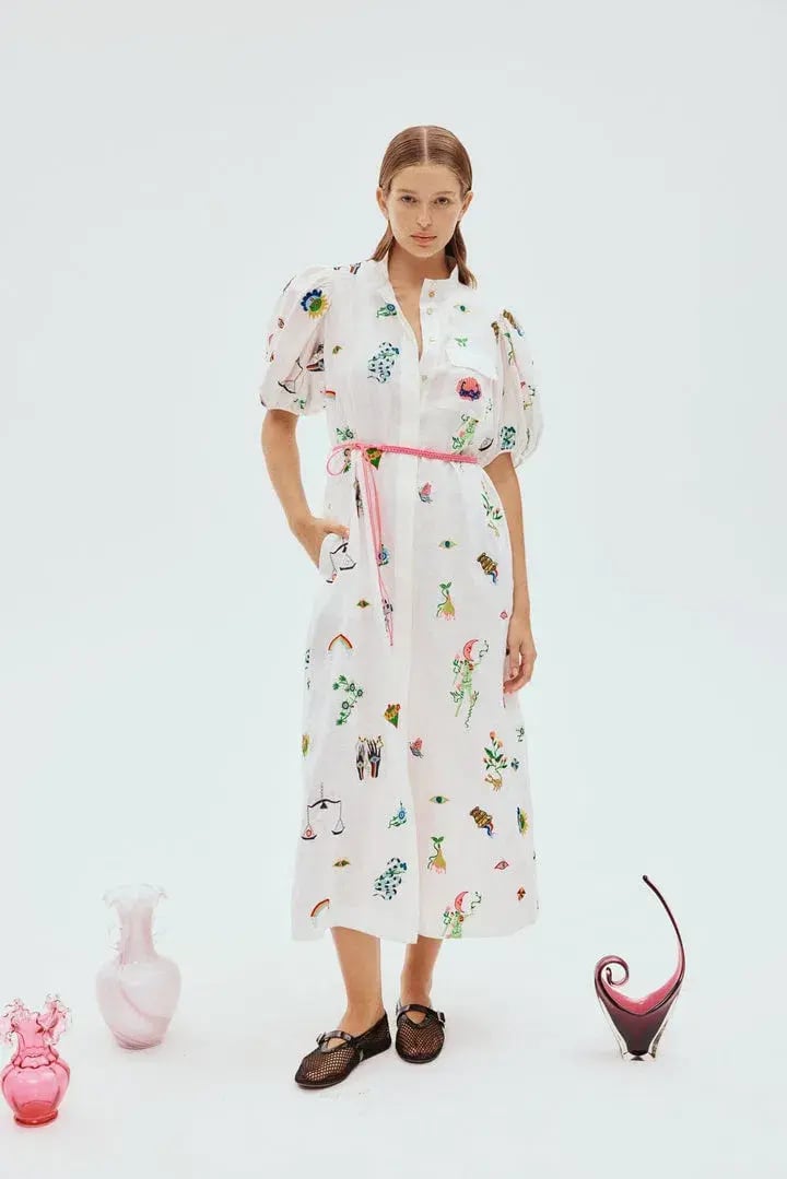 Alemais Atticus Embroidered Shirtdress Print Size 14 photo 3