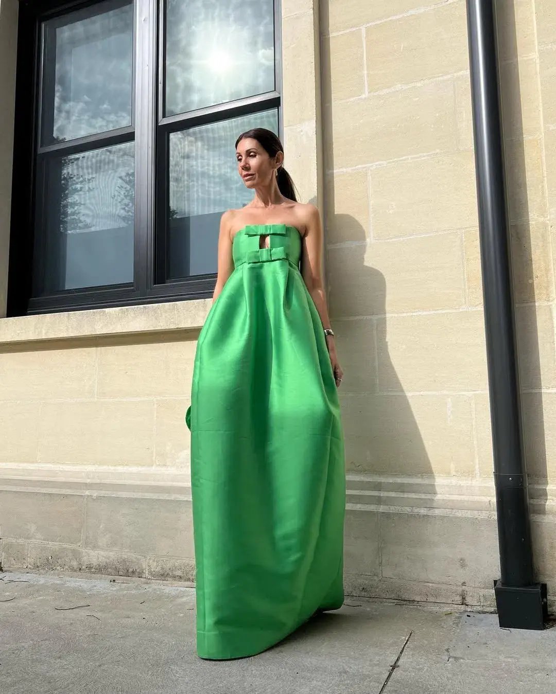 Oroton Bow Detail Gown Green Size 6 photo 2
