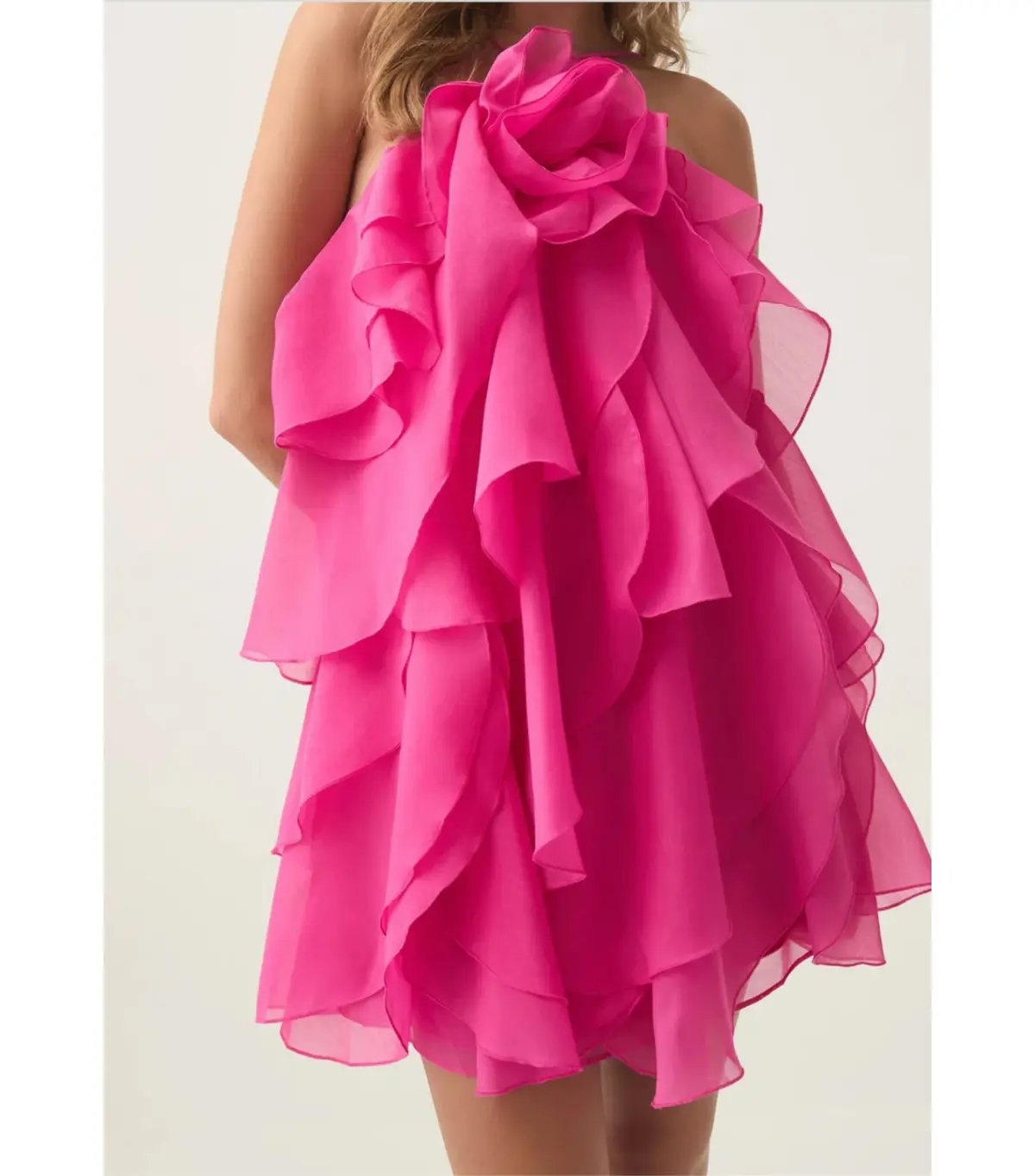 Aje Pandorea Layered Mini Dress in Fuchsia Rose Size AU 10 photo 2