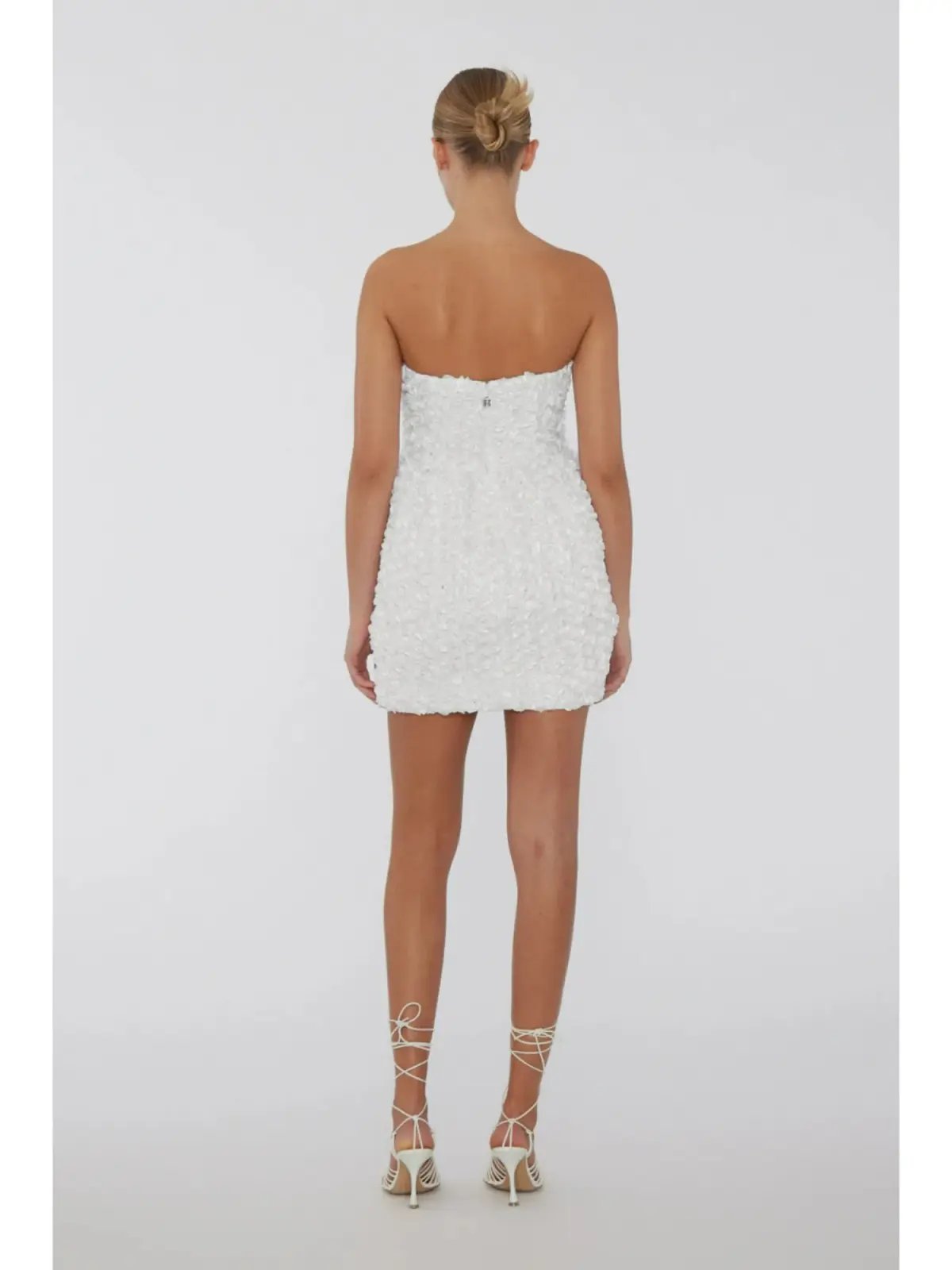 Rotate Birger Christensen 3D Flower Mini Dress White Size AU 8 photo 3