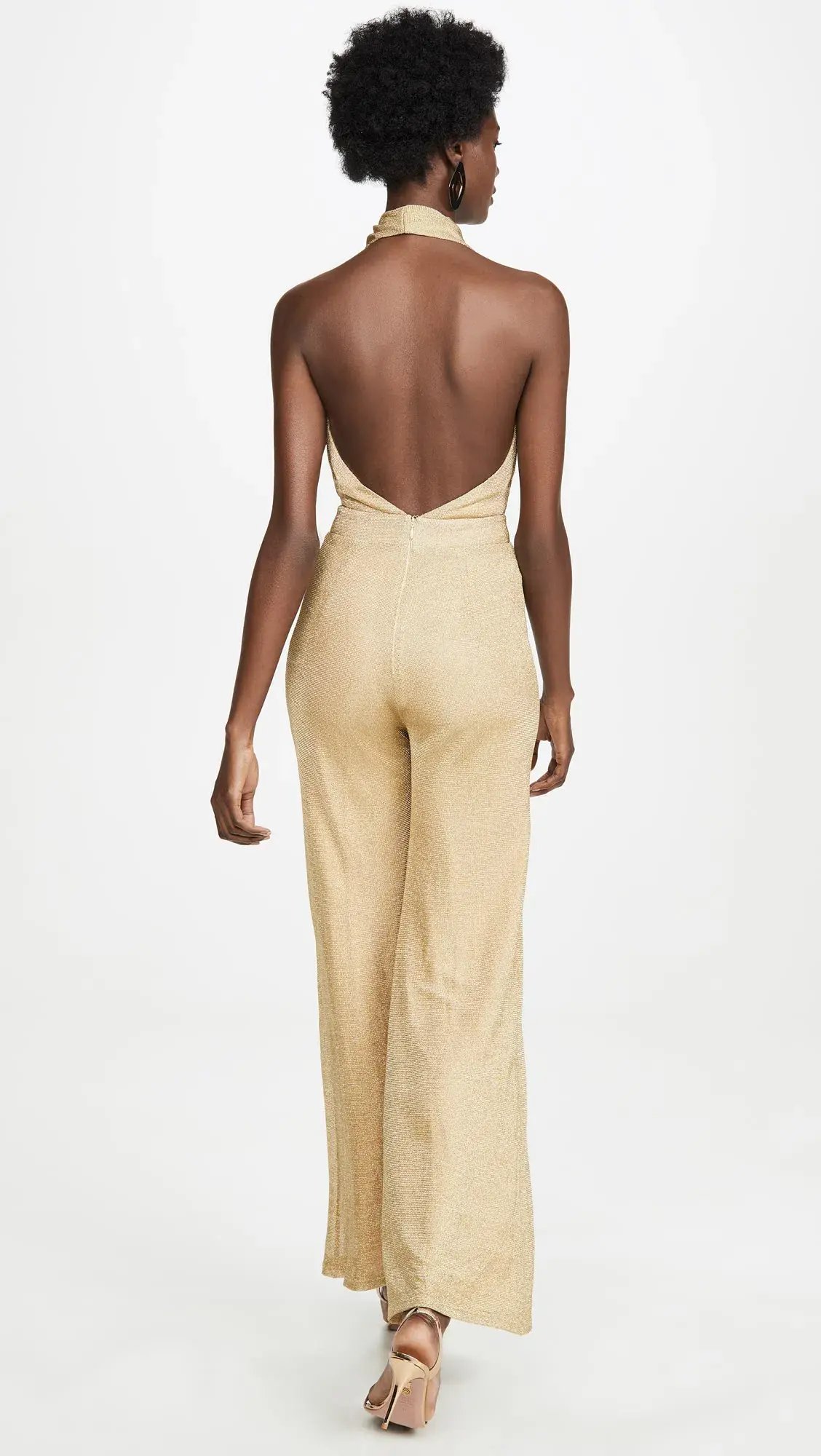 MISHA Olivia Jumpsuit Gold Size 8/S photo 2