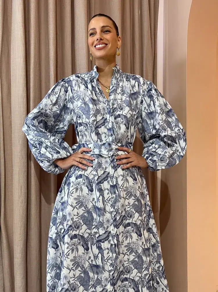 Palm Noosa Noddy Dress Blue Jungle Print Size 12 photo 2