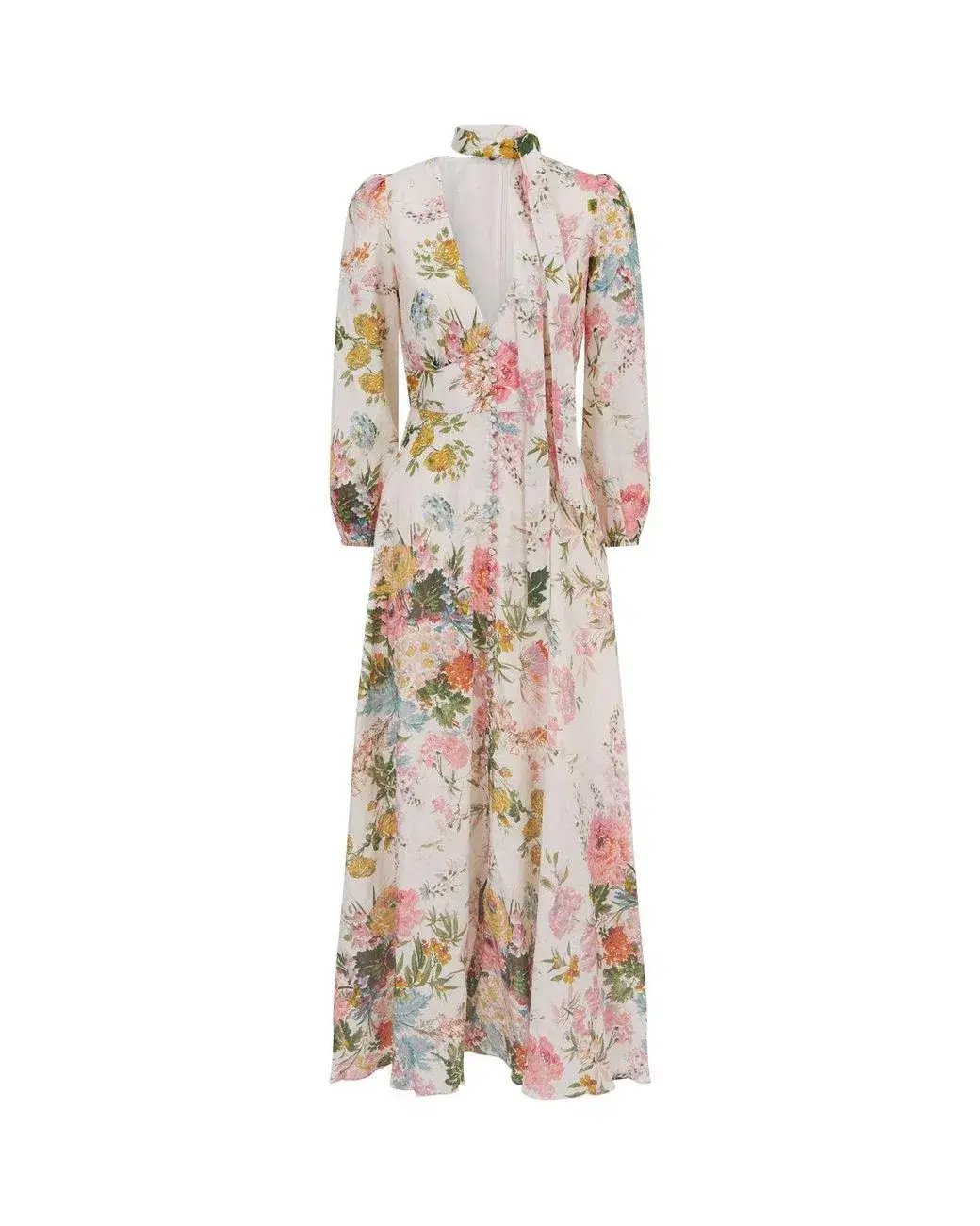 Zimmermann Heathers Plunge Long Maxi Dress Garden Floral Size 2 / AU 12 photo 6