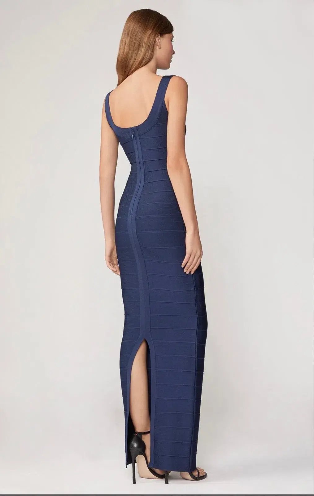 Herve Leger Navy Round Neck Gown Size XXS/AU 4 photo 3