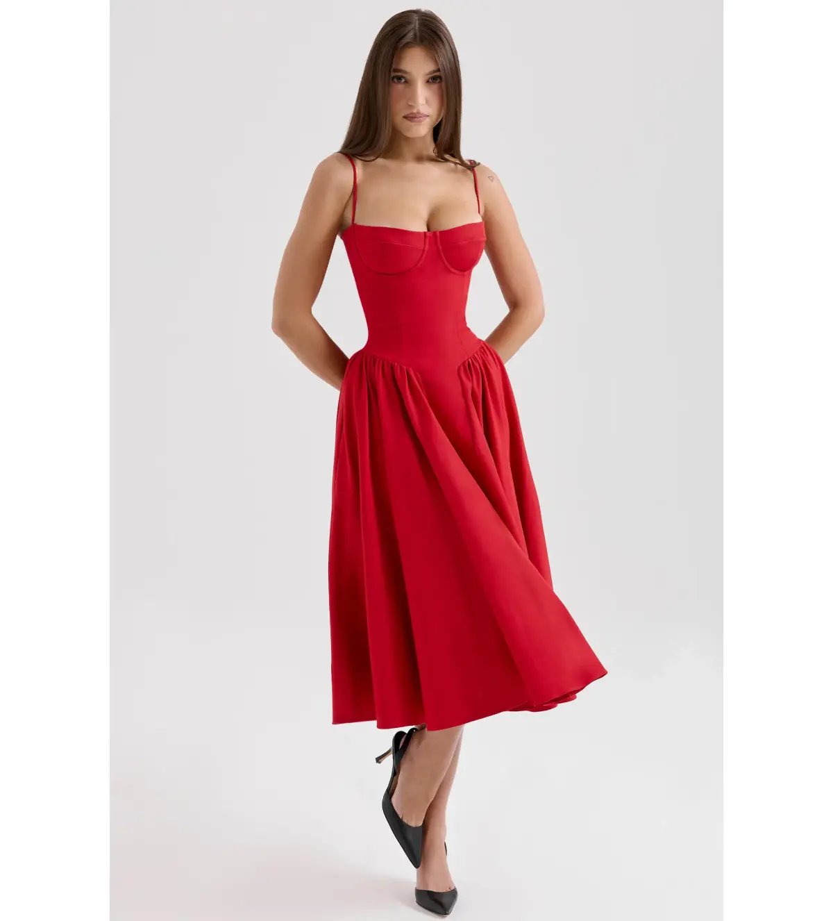 House of CB Samaria Midi Dress Red Size XS / Size 6 photo 3