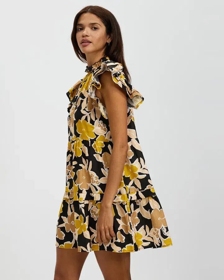 Aere Garden Party Frill Sleeve Dress Floral Size 16 photo 2