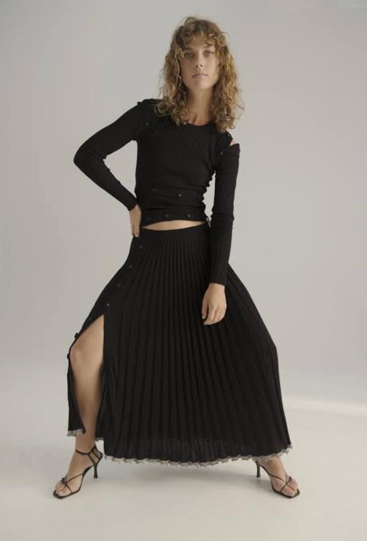 Christopher Esber Deconstruct Long Sleeve Knit Dress Black Size M photo 2