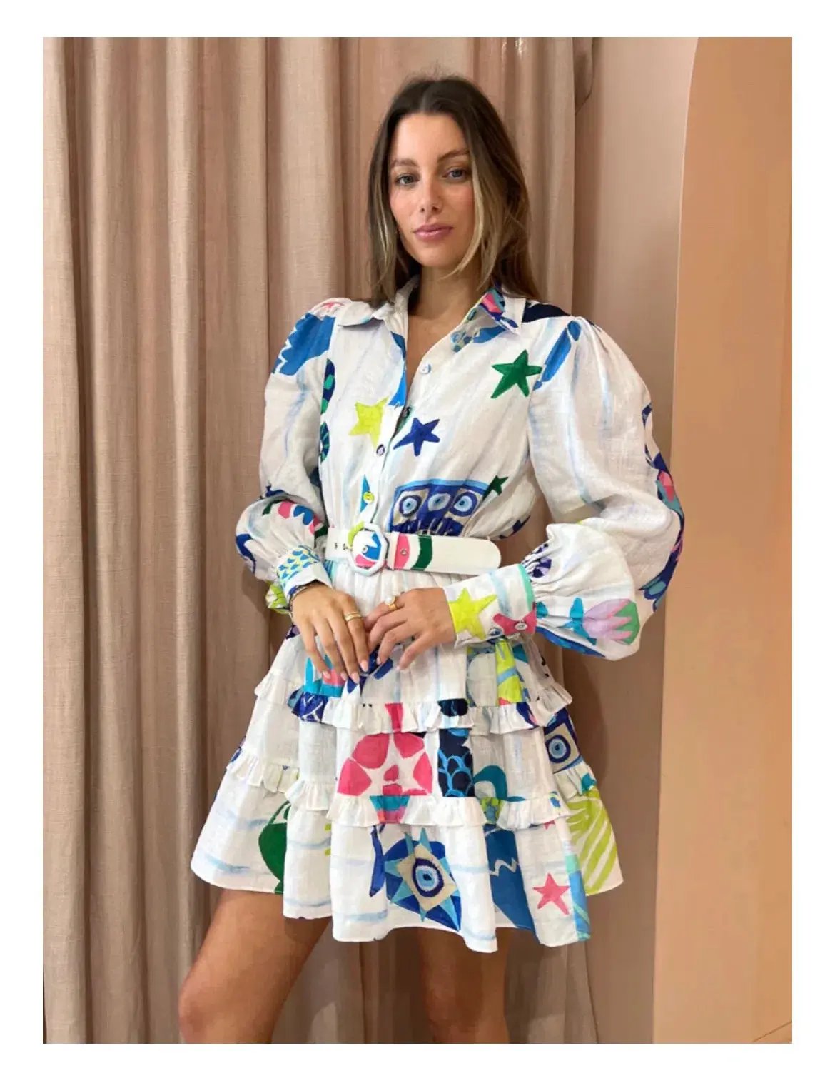 Kate Ford Pella Layered Dress In Multi Size 1 / AU 8 photo 4
