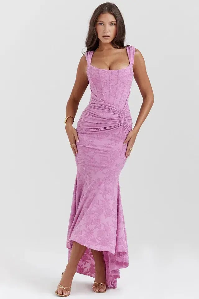 House Of CB Cesca Floral Maxi Dress Rose Pink Size S / AU 8 photo 10