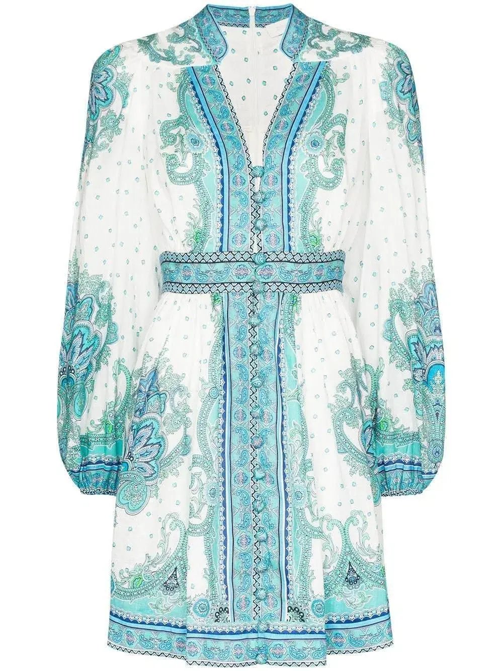 Zimmermann Bells Paisley Mini Dress Blue Size 1 / AU 10 photo 4