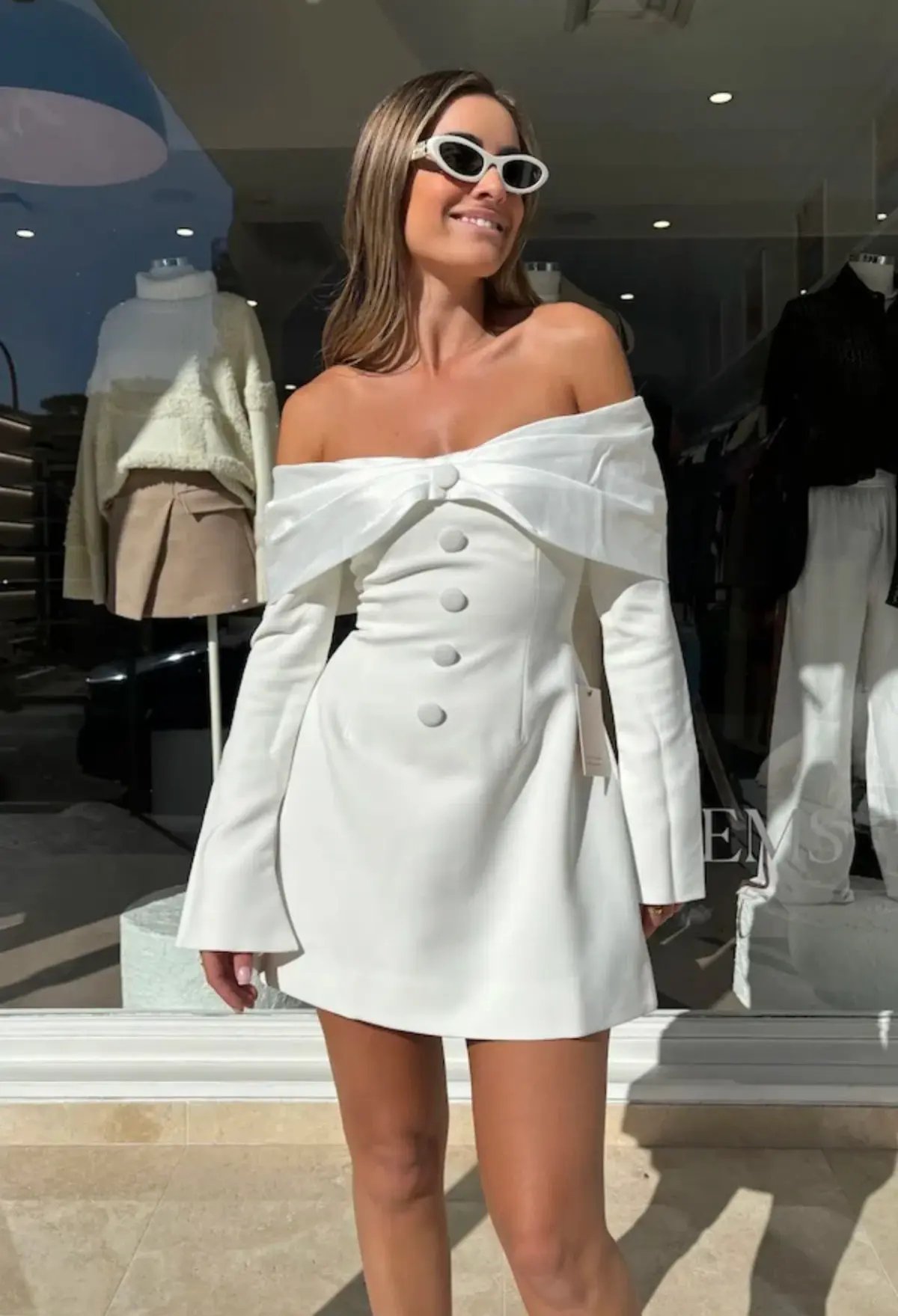 Odd Muse The Ultimate Muse Bow Mini Dress White Size S / AU 8 photo 3