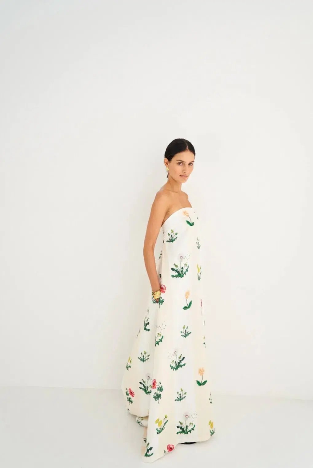 Oroton Poppy Print Gown Cream Floral 10 photo 3