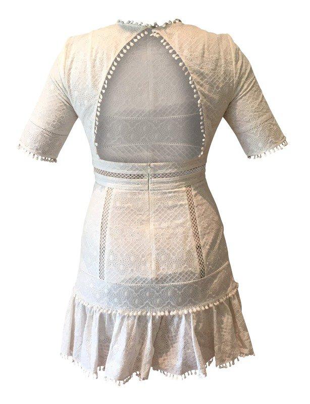 Zimmermann Caravan Embroidered Flip Mini Dress Ivory Size 2 / Au 12 photo 3