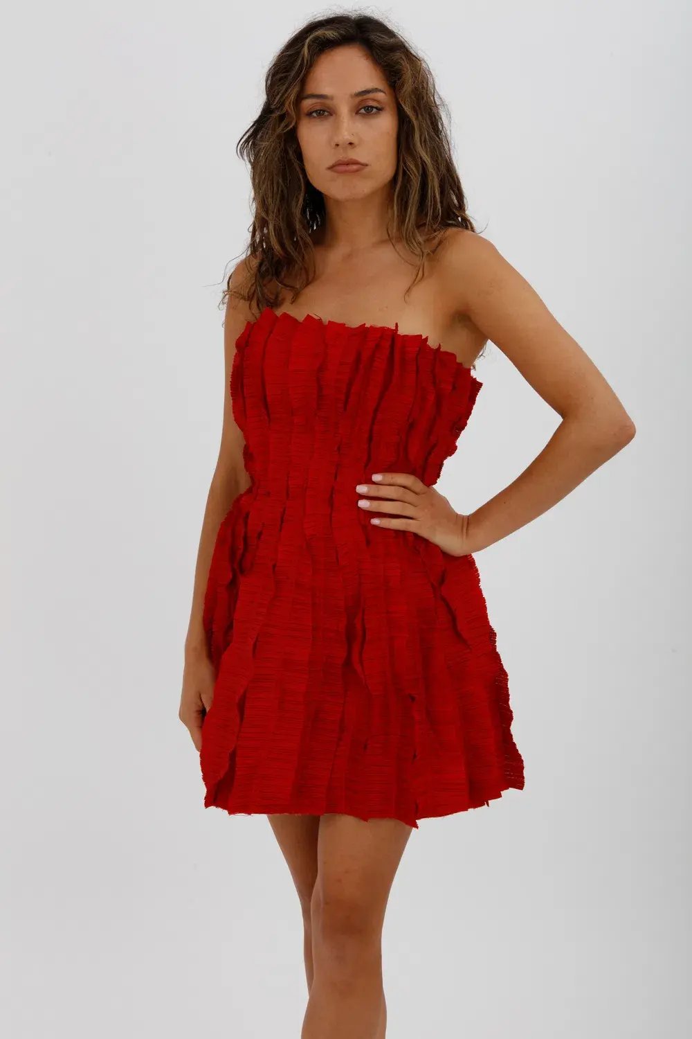 AJE Hybrid Sleeveless Mini Dress Scarlet Red Size 10 photo 4