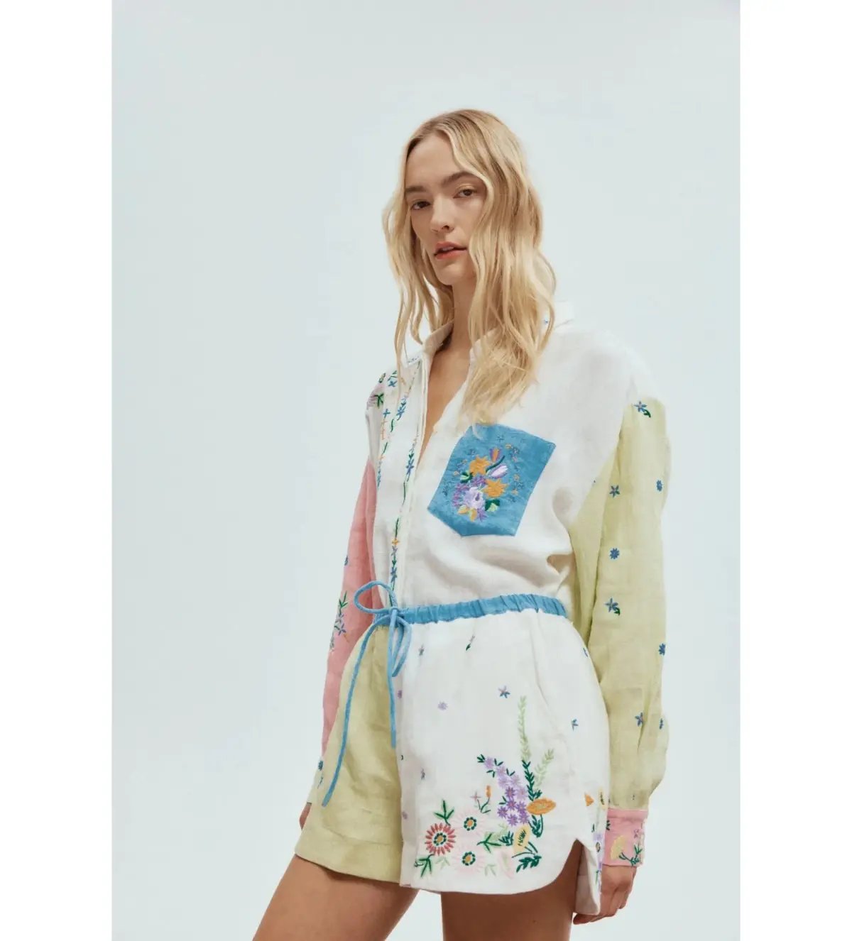 Alemais Willa Embroidered Shirt and Short Set Multi Floral Size 16 photo 4
