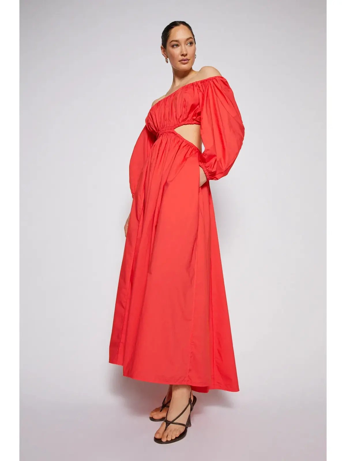 Scanlan Theodore Parachute Cotton Gather Dress Poppy Size AU 10 photo 3