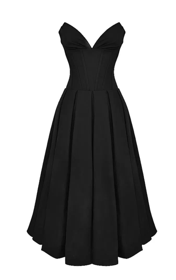 House of CB Lady Black Strapless Midi Dress Black Size S / AU 6 photo 7