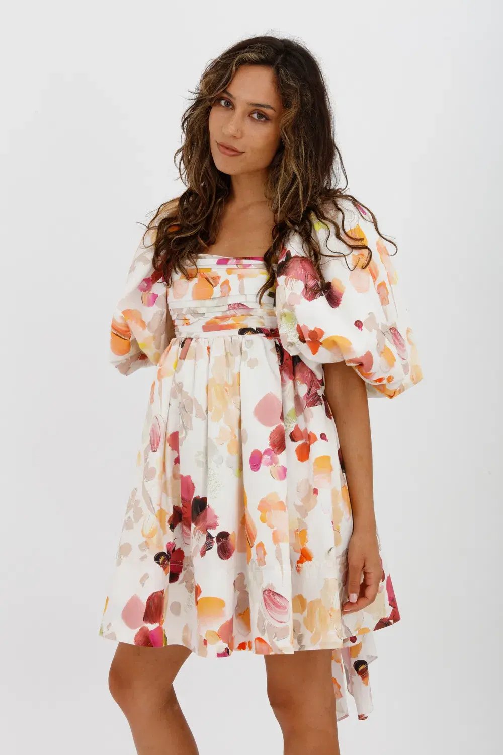AJE Dassia Puff Sleeve Mini Dress Floral Print Size 10 photo 10