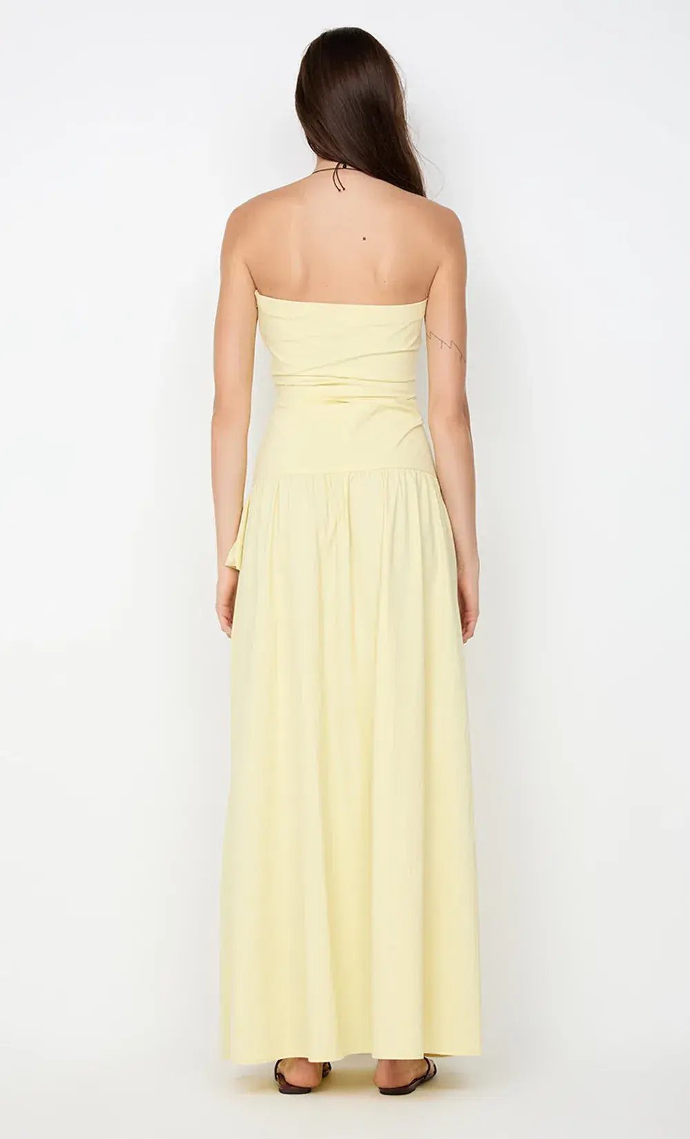 Bec & Bridge Dante Strapless Maxi Dress Ice Yellow Size 8 photo 2