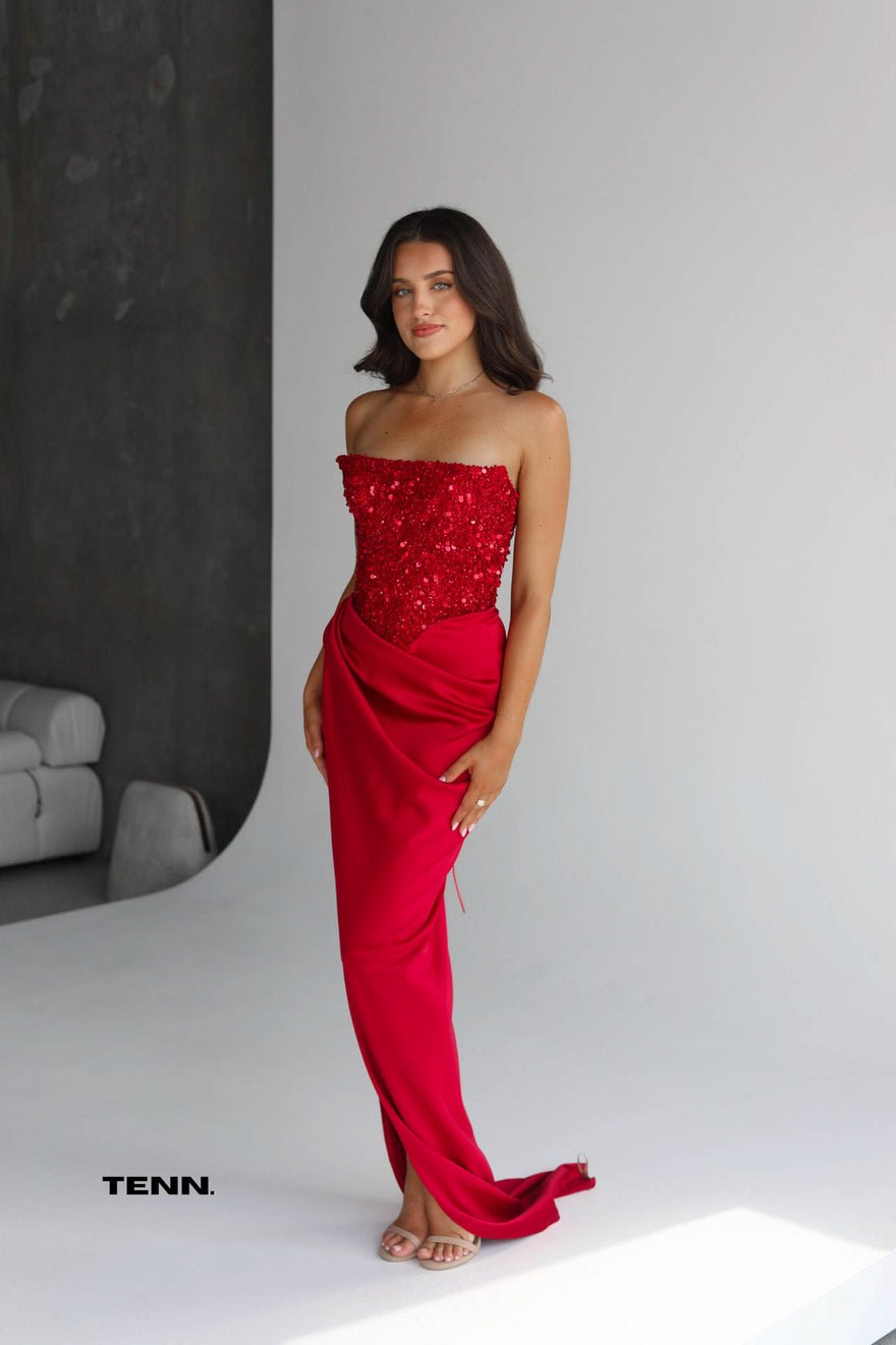 Lia Stublla Diour Embellished Gown - Cherry photo 3
