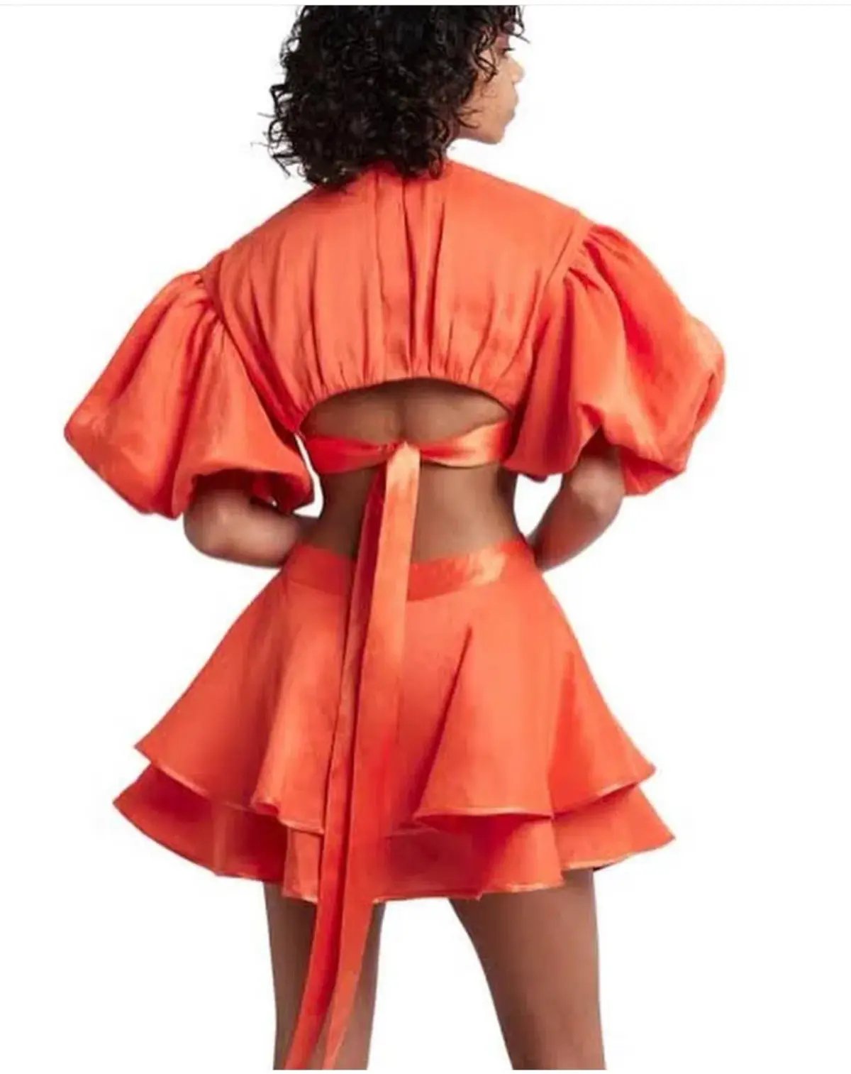 Aje Gracious Cut Out Mini in Saffron Red Size AU 6 photo 2
