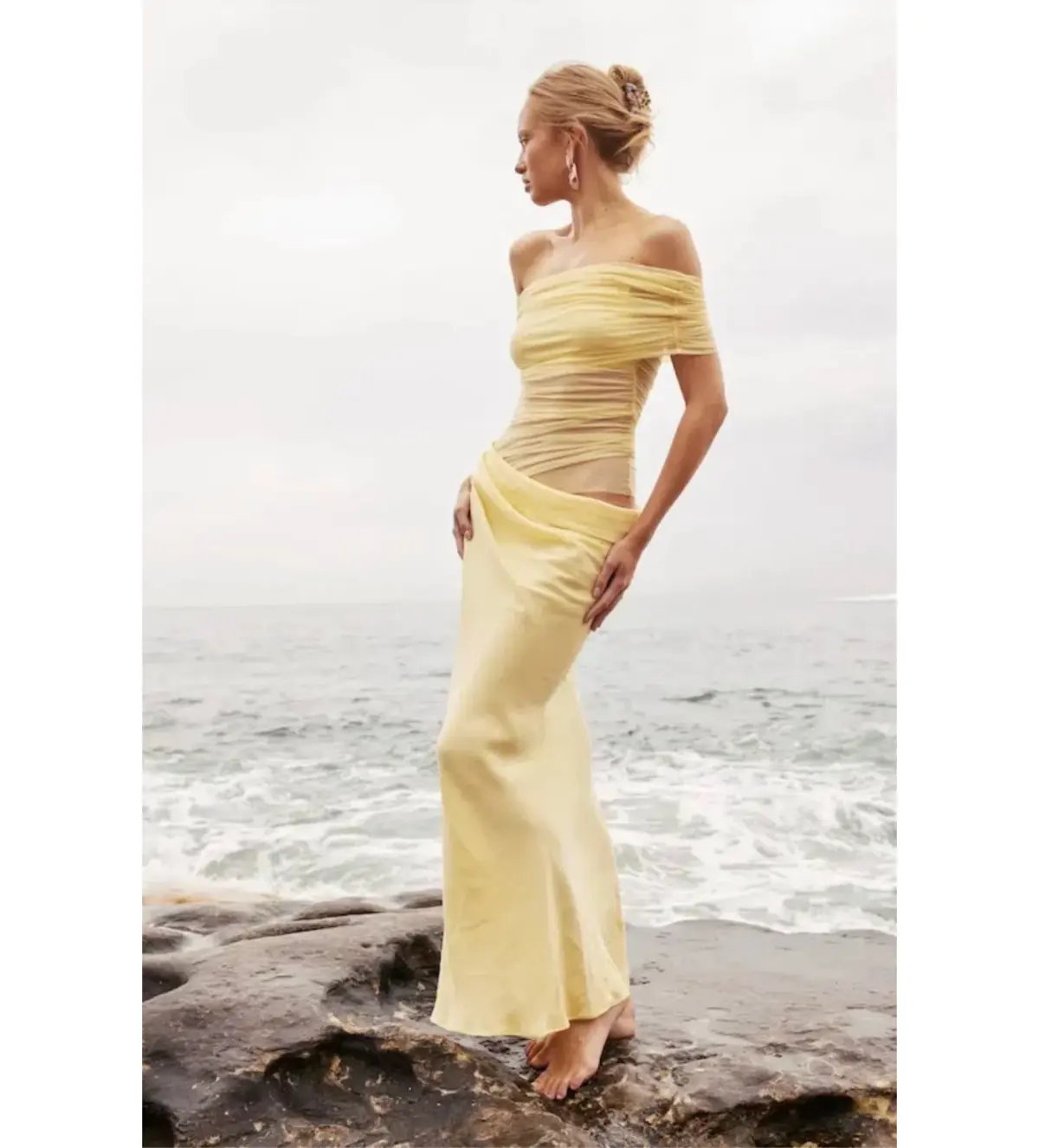 Benni Nico Off Shoulder Maxi Butter Size 10 photo 2