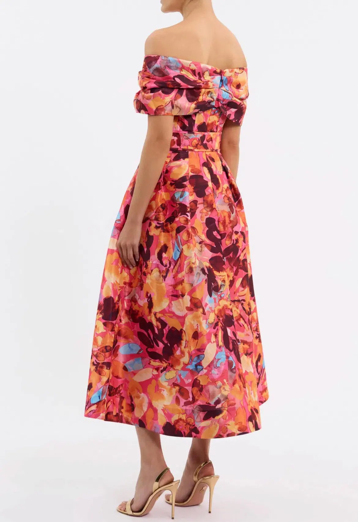 Rebecca Vallance Gardenia Midi Dress Pink Floral Size 14 photo 2