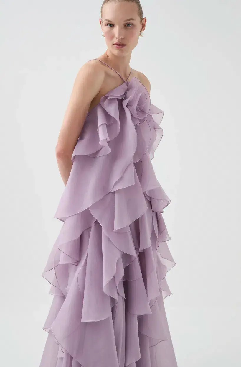 Aje Pandorea Layered Maxi Dress | Lilac Size 8 photo 5