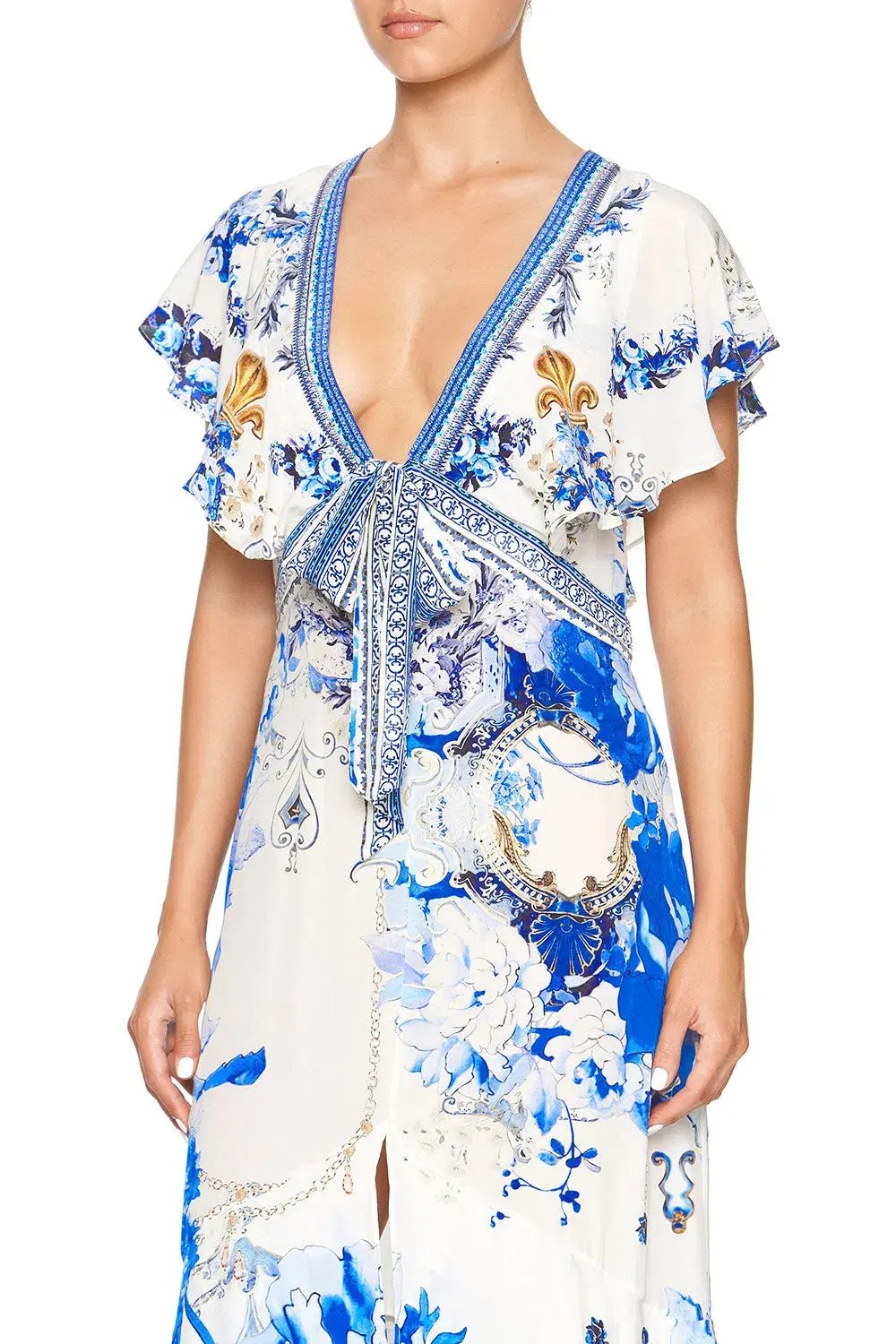 Camilla Saint Germaine Tie Front Maxi Dress with Split Size 8 photo 2
