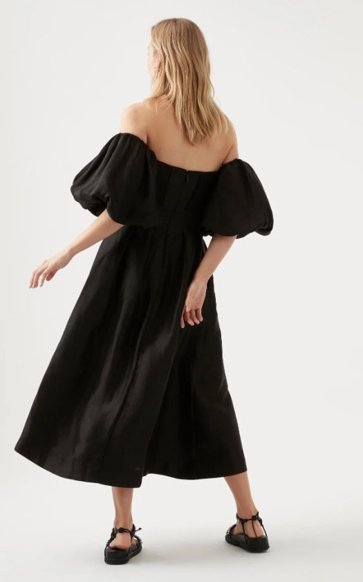 Aje Eugenie Off Shoulder Midi Dress - Black photo 4