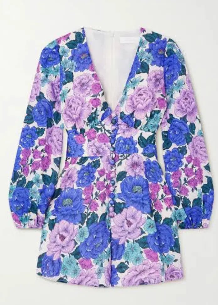 Zimmermann Poppy Plunge Playsuit Floral Size 1 / Au 10 photo 4