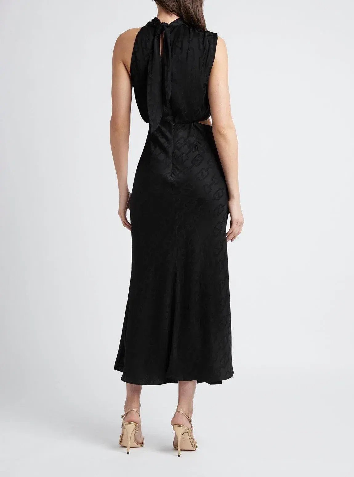 Sheike Reflections Midi Dress in Black Size 12 photo 2