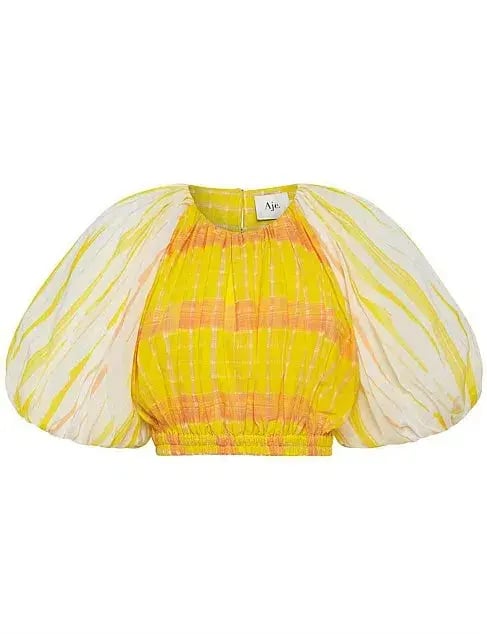 Aje Wilderness Crop Top & Skirt Set Yellow Check Size 10/12 photo 6