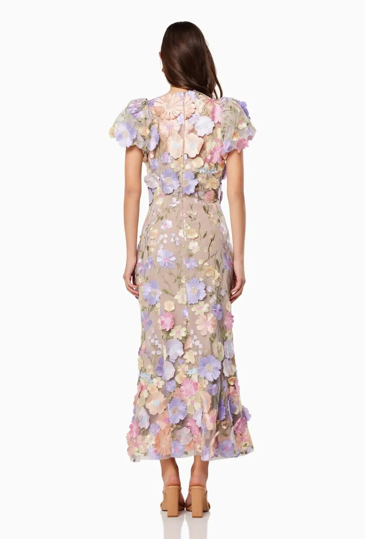 Elliatt Astraea 3D Lace Maxi Dress Floral Size L / AU 12 photo 3