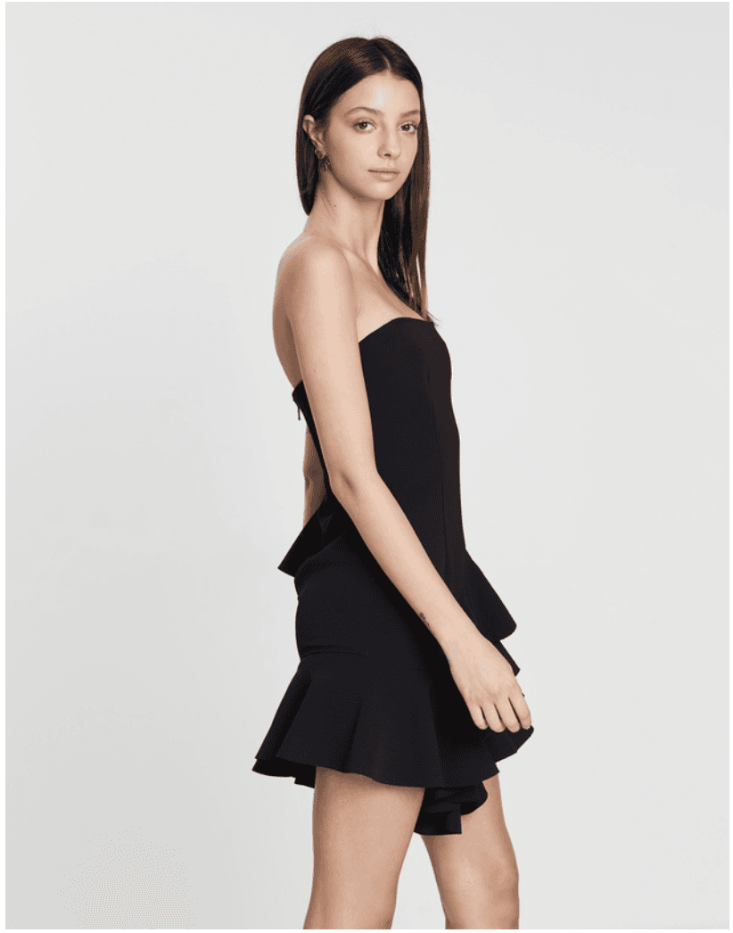 By Johnny Lily Strapless Flounce Mini Dress Size 10 photo 2
