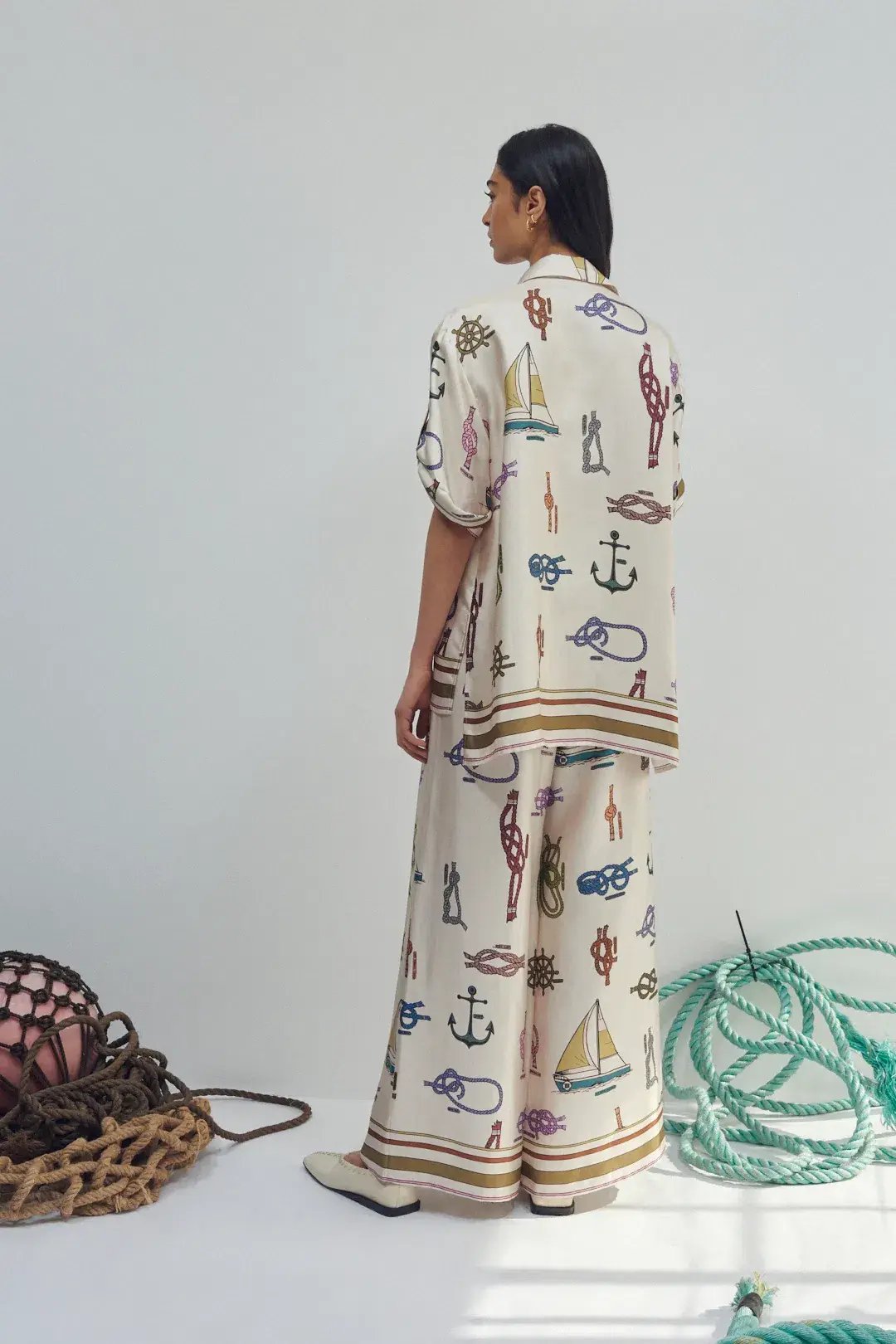 Alemais Ships Ahoy Man Shirt and Pants Set Print Size 8 photo 3